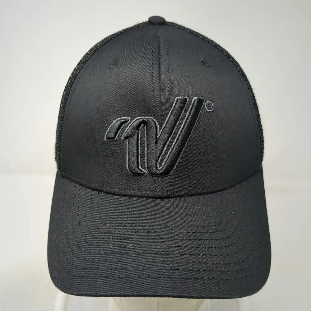 Varsity All Star Trucker Hat Black One Size Mesh Back Snapback Curved Brim